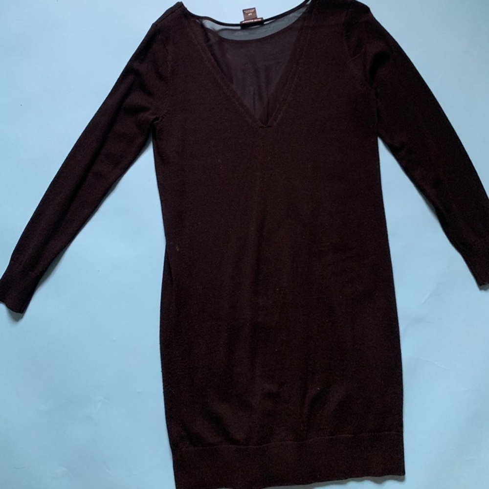 Club Monaco Wool Silk Sweater Knit Black Dress